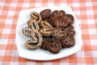 Plate with sweet biscuit cookies