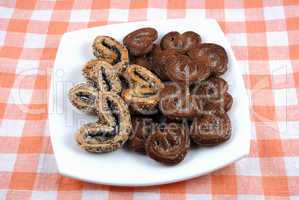 Plate with sweet biscuit cookies