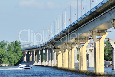 Bridge on the river Volga, Russia
