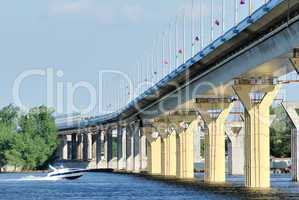 Bridge on the river Volga, Russia