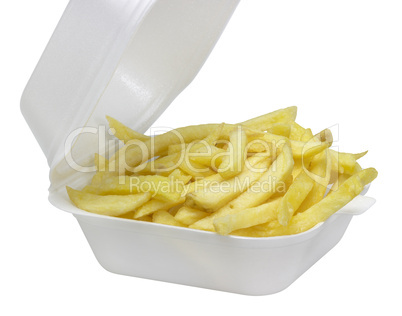 French fries in a plastic box