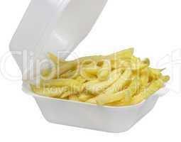 French fries in a plastic box