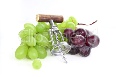 grapes with corkscrew