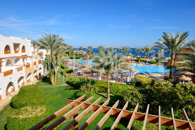 The beach with swimming pool at luxury hotel, Sharm el Sheikh, E