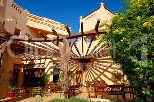 Outdoor restaurant at the luxury hotel, Sharm el Sheikh, Egypt