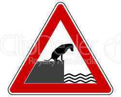 Warnschild Ufer für Hunde