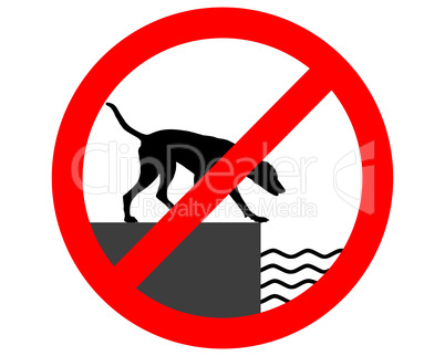 Verbotenschild Ufer für Hunde
