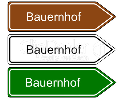 Schild Bauernhof