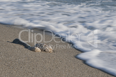 stones on a sandy beach