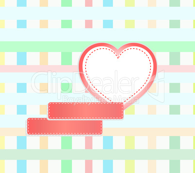 Romantic card with mosaic background and love heart