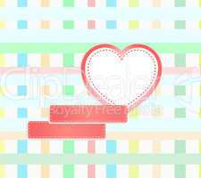 Romantic card with mosaic background and love heart