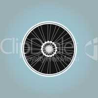 Bicycle wheel symbol on abstract background