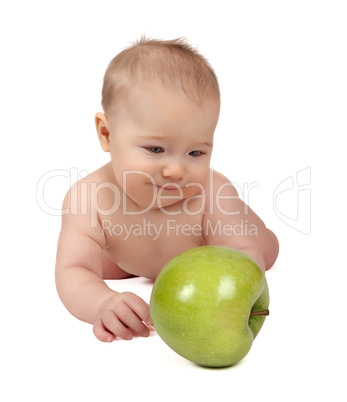 small child and apple