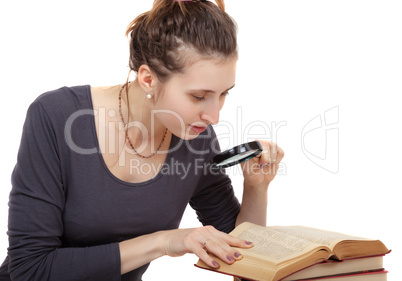 woman studying