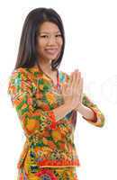 Southeast Asian girl greeting