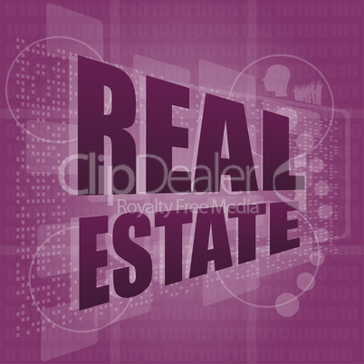 real estate text on touch screen