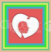 Valentine's Day card with head in heart