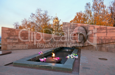 The eternal flame in the memorial complex of city Samara, Russia