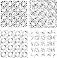 Set of monochrome geometric patterns. Seamless textures