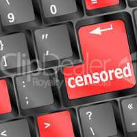 censored word on computer keyboard pc