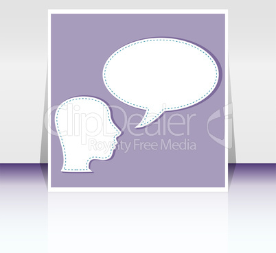 talking head with speech bubble. flyer design