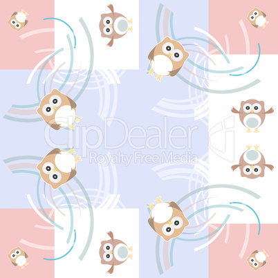 Seamless colourfull owl pattern for kids