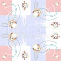 Seamless colourfull owl pattern for kids