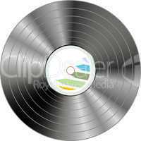 Black vinyl record lp album disc isolated on white