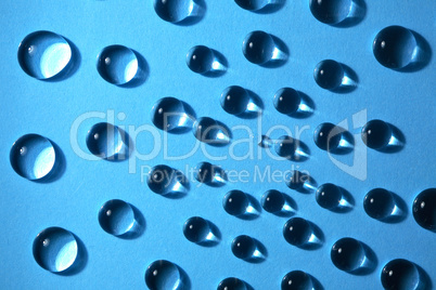 Water Drops On Blue