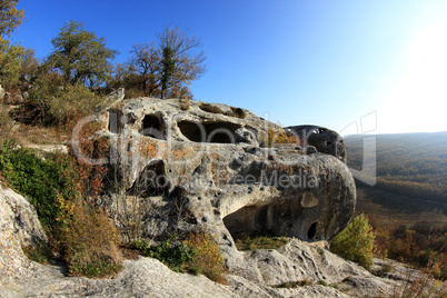 Mountain. Cave city Eski-Kermen, Crimea, Ukraine VI-XIV centurie