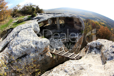 Mountain. Cave city Eski-Kermen, Crimea, Ukraine VI-XIV centurie