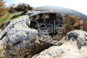 Mountain. Cave city Eski-Kermen, Crimea, Ukraine VI-XIV centurie