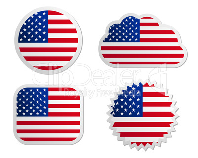 Fahne USA Sticker Fahne USA Sticker
