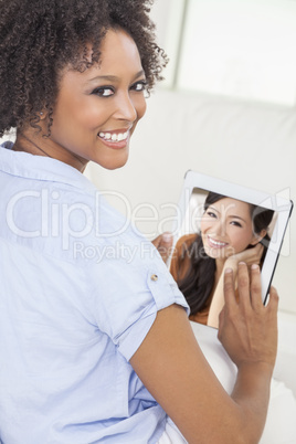 African American Woman Using Tablet Computer