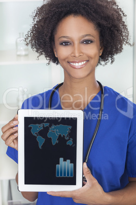 African American Female Doctor With Tablet Computer