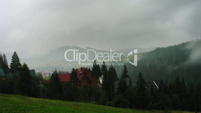 rain in Carpathian Mountains