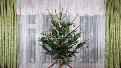 stopmotion of Christmas tree and illumination