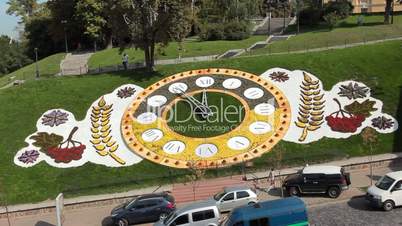 famous large floral clock at center Kiev