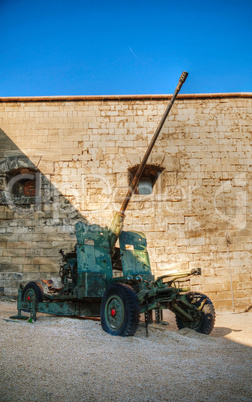 Old howitzer from WWII time at a fort