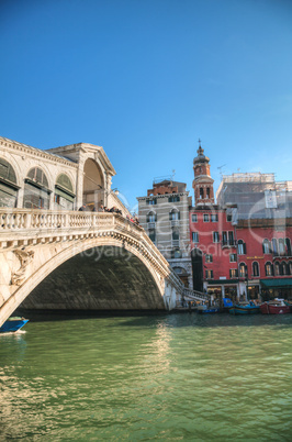 Rialto Bridge (Ponte Di Rialto) on a sunny day