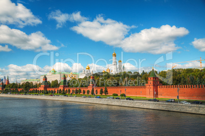 Panoramic overview of downtown Moscow with Kremlin