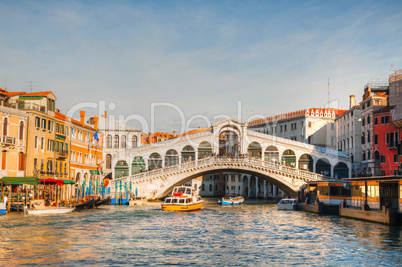 Rialto Bridge (Ponte Di Rialto) on a sunny day