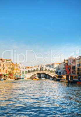 Rialto Bridge (Ponte Di Rialto) on a sunny day