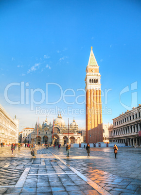 Piazza San Marco on in Venice