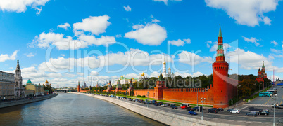 Panoramic overview of downtown Moscow with Kremlin