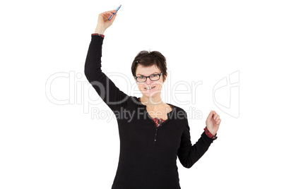 Woman is excited and happy