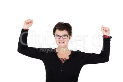 Woman is excited and happy