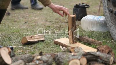 Preparing firewood