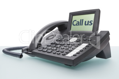 modern phone on glass desk