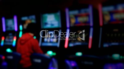 Slot machines videopoker man playing